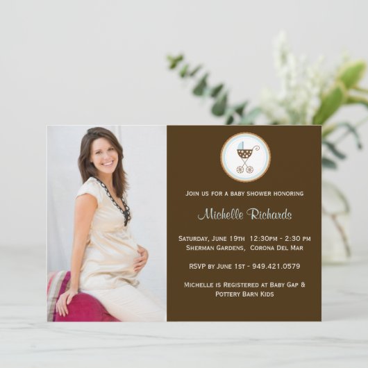 Foto Baby shower Uitnodiging (Staand voorkant)