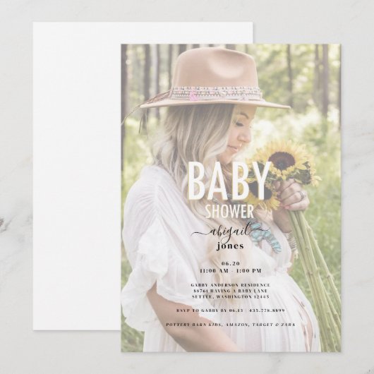 Foto Baby shower van mama Kaart (Voorkant / Achterkant)