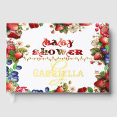 Foto Baby shower Very Berry Sweet Strawberry Schat Gastenboek (Voorkant)