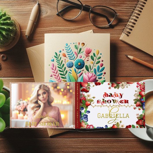 Foto Baby shower Very Berry Sweet Strawberry Schat Gastenboek