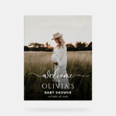 Foto Baby shower Welkomstbord Sjabloon, Modern Acryl Bord (Voorkant)