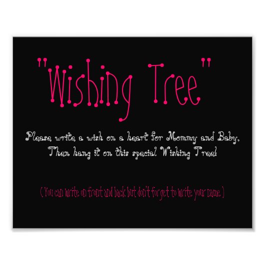 Foto baby shower Wishing Tree Foto Afdruk (Voorkant)