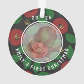 Foto Baby's Eerste Kerstmis Bloemstuk Ornament (achterkant)