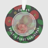 Foto Baby's Eerste Kerstmis Bloemstuk Ornament (voorkant)