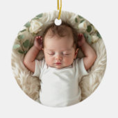 Foto Baby's Eerste Kerstmis Ornament (Voorkant)