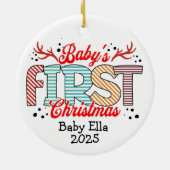Foto Baby's Eerste Kerstmis Ornament (Achterkant)