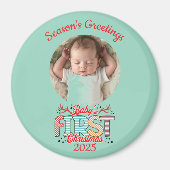 Foto BABY'S Eerste Kerstmis Personaliseer Magneet (Voorkant)
