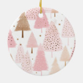 Foto Baby's First Christmas - Roze kerstboom Keramisch Ornament (Achterkant)