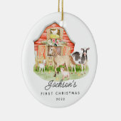 Foto: Baby's First Kerstboerderijdieren Keramisch Ornament (Rechts)