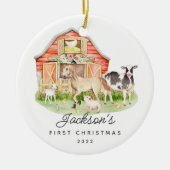 Foto: Baby's First Kerstboerderijdieren Keramisch Ornament (Voorkant)