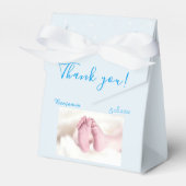 Foto babyshower Feestje Blauw Bedankdoosjes (Voorkant Zijde)