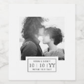 Foto Badge | Save The Date | Wijn Label  | Wit Wijn Etiket (Enkel label)