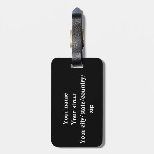 Foto Bagagelabel met lederen riem (Achterkant verticaal)