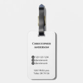 Foto Bagagelabel - Voeg uw foto en aangepaste teks (Achterkant verticaal)