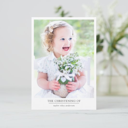 Foto Baptism Christening Bedankkaart (Staand voorkant)