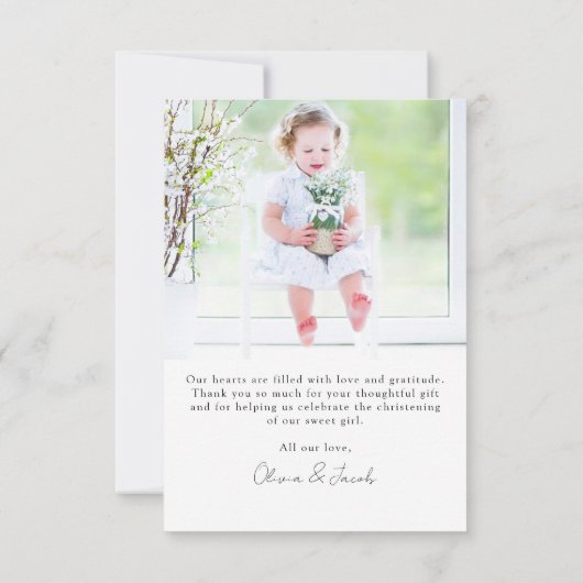 Foto Baptism Christening Bedankkaart (Achterkant)