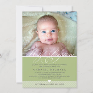 FOTO BAPTISM INVITE : mooi type 3 Kaart