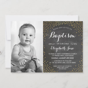 FOTO BAPTISM schattig mini-gouden confetti-alkbord Kaart