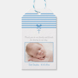 Foto: Baptisme Favor Gift Label | Blauw Cadeaulabel