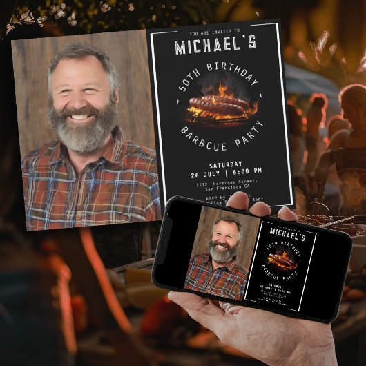 Foto Barbecue 50ste verjaardagsfeestje Kaart