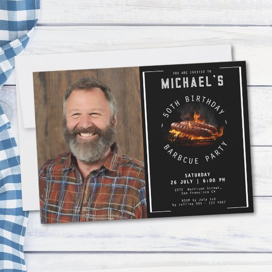 Foto Barbecue 50ste verjaardagsfeestje Kaart