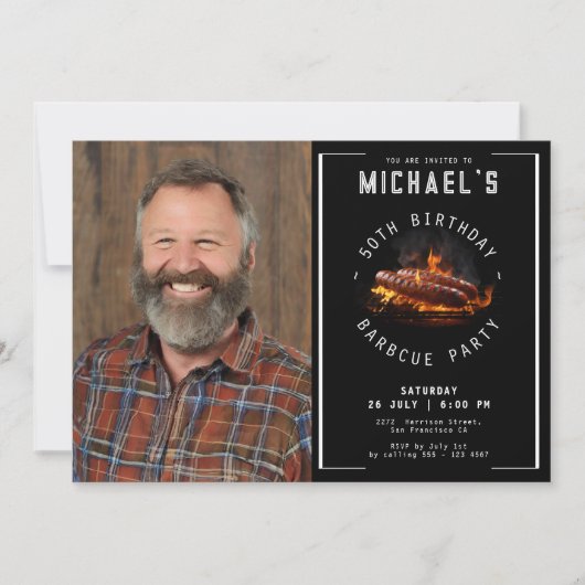 Foto Barbecue 50ste verjaardagsfeestje Kaart (Voorkant)