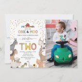 Foto: Barnyard Boerderij 2e verjaardag Uitnodiging (Voorkant)