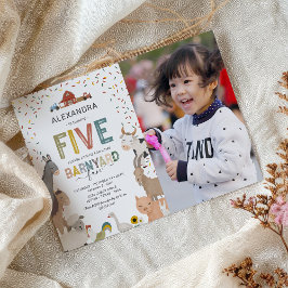 Foto Barnyard Boerderij 5th Birthday Invitation Kaart