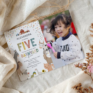 Foto Barnyard Boerderij 5th Birthday Invitation Kaart