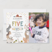 Foto Barnyard Boerderij 5th Birthday Invitation Kaart (Voorkant)
