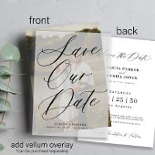 Foto basiskaart voor vellum bruiloft opslaan van d save the date