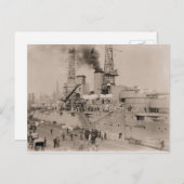 foto Battleship USS NEW YORK loading 1914 Briefkaart (Voorkant / Achterkant)