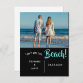 Foto Beach Weddenschap Save the Date Aankondigingskaart (Voorkant / Achterkant)