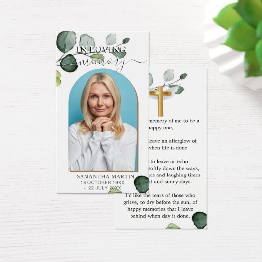 Foto: Beauful Memorial Funeral Bladwijzer Visitekaartje (Bureau)