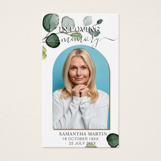 Foto: Beauful Memorial Funeral Bladwijzer Visitekaartje (Voorkant)