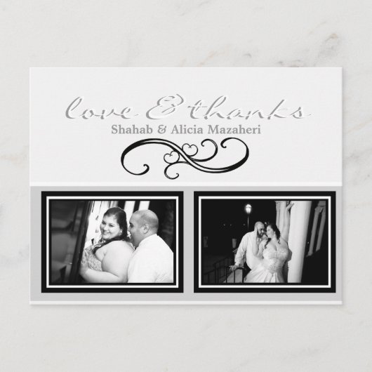 Foto Bedankt Aangepaste notitie Briefkaart met Afb (Voorkant)