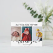 Foto Bedankt Baby shower Minimalistisch Briefkaart (Staand voorkant)