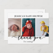 Foto Bedankt Baby shower Minimalistisch Briefkaart (Voorkant / Achterkant)