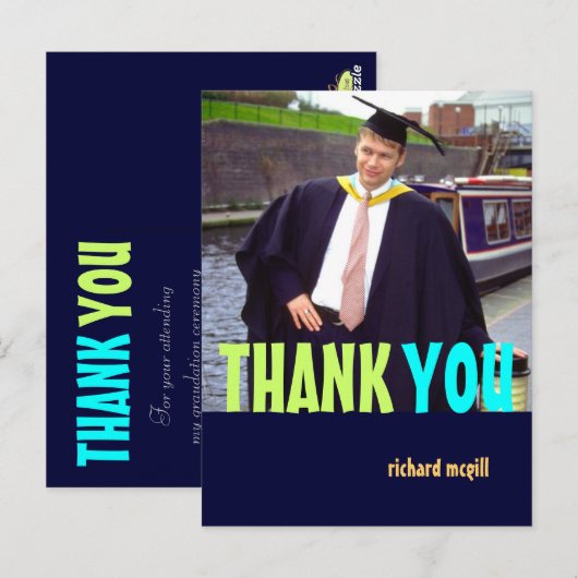 Foto Bedankt briefkaarten, DIY kleuren + lettertyp Briefkaart (Voorkant / Achterkant)