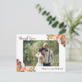 Foto bedankt Briefkaarten met Herfst Flowers (Staand voorkant)