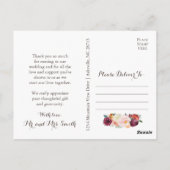 Foto bedankt Briefkaarten met Herfst Flowers (Achterkant)