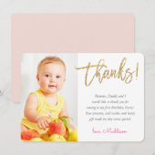 FOTO BEDANKT  gouden glitter script (Voorkant / Achterkant)