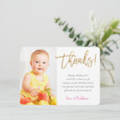 FOTO BEDANKT  gouden glitter script (Staand voorkant)