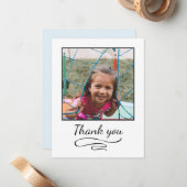 Foto bedankt jullie kinder simpele moderne stijlvo notitiekaartje (Voorkant / Achterkant in situ)