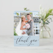 FOTO BEDANKT  kalligrafie bord blauw (Staand voorkant)