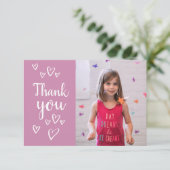 Foto Bedankt Kinderen Verjaardag Modern Hart Viola (Staand voorkant)