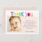 FOTO BEDANKT kleurrijke moderne typografie (Voorkant / Achterkant)