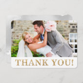 FOTO BEDANKT leuk gouden glinstertekst bruiloft (Voorkant / Achterkant)