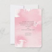 FOTO BEDANKT Leuke gouden glitter roze waterverf (Achterkant)