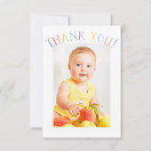 FOTO BEDANKT Leuke kleurrijke pastel regenboog (Voorkant)